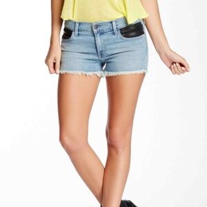 Wildfox Light Blue Jean Shorts with Black Details